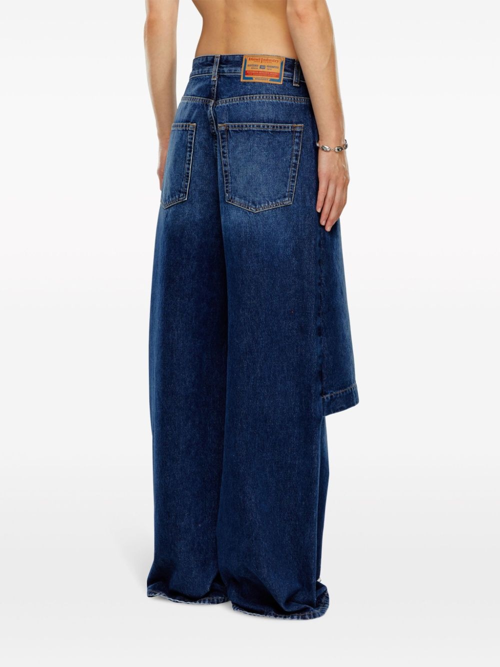 D-Syren wide-leg skirt-panel jeans - 4