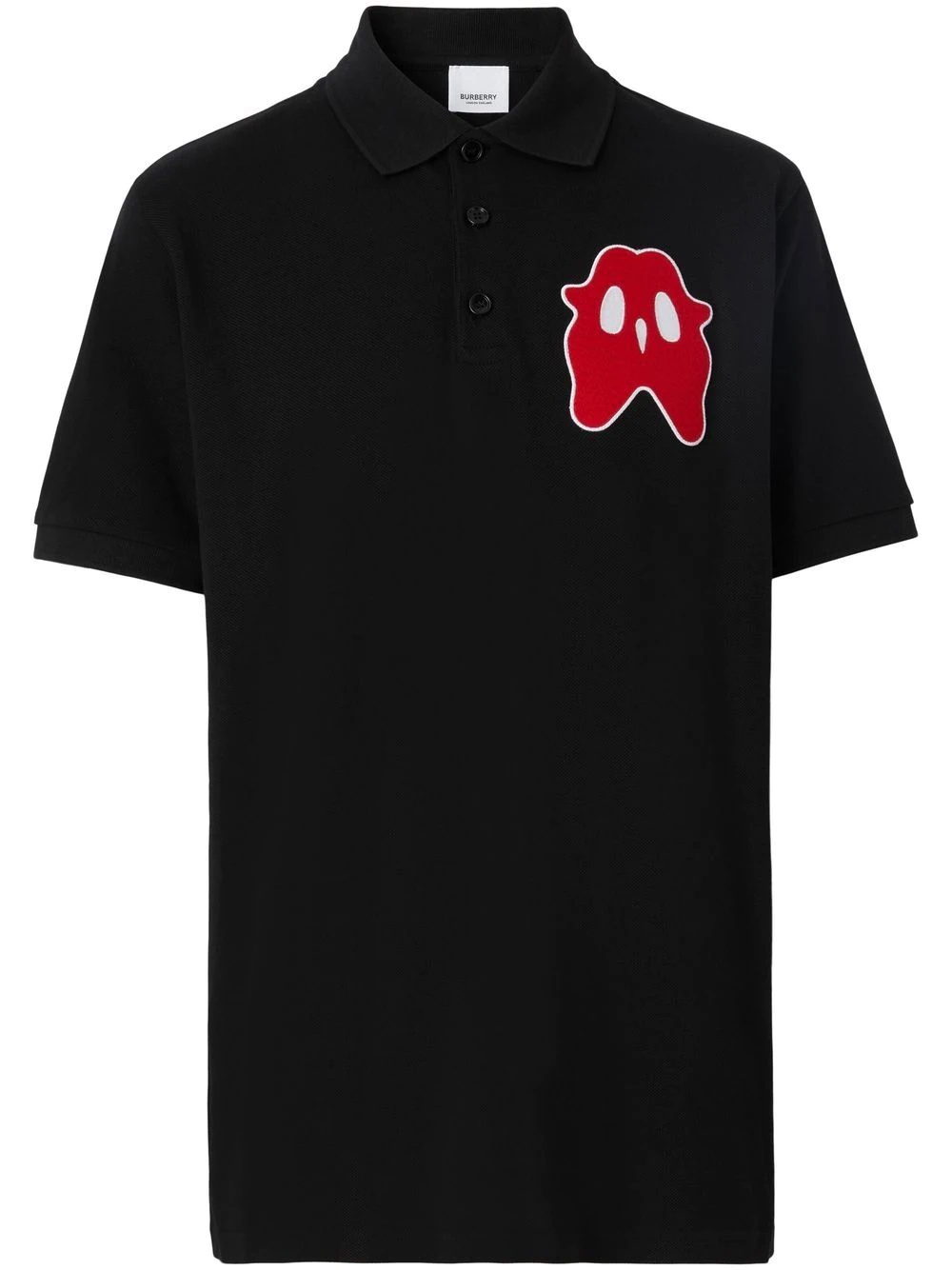 Monster logo patch polo shirt - 1