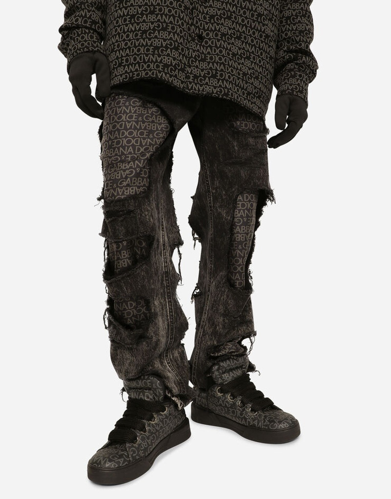 Straight-leg jeans with silk twill interior 4