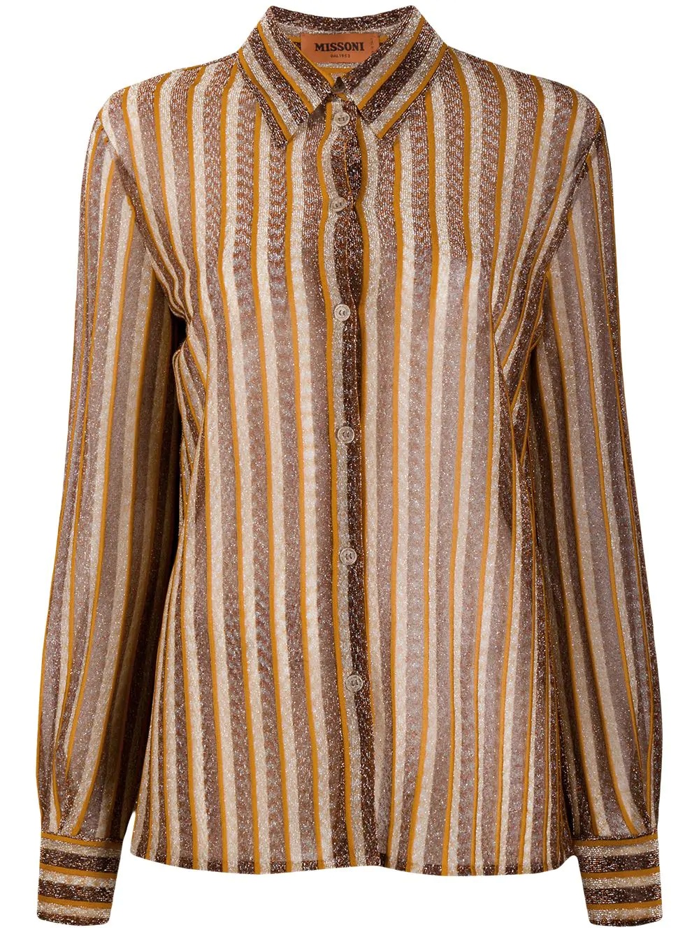 metallic stripe shirt - 1