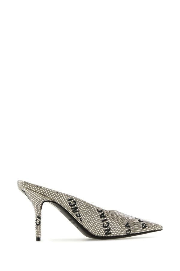 Balenciaga Woman Embellished Suede Square Knife Mules - 3