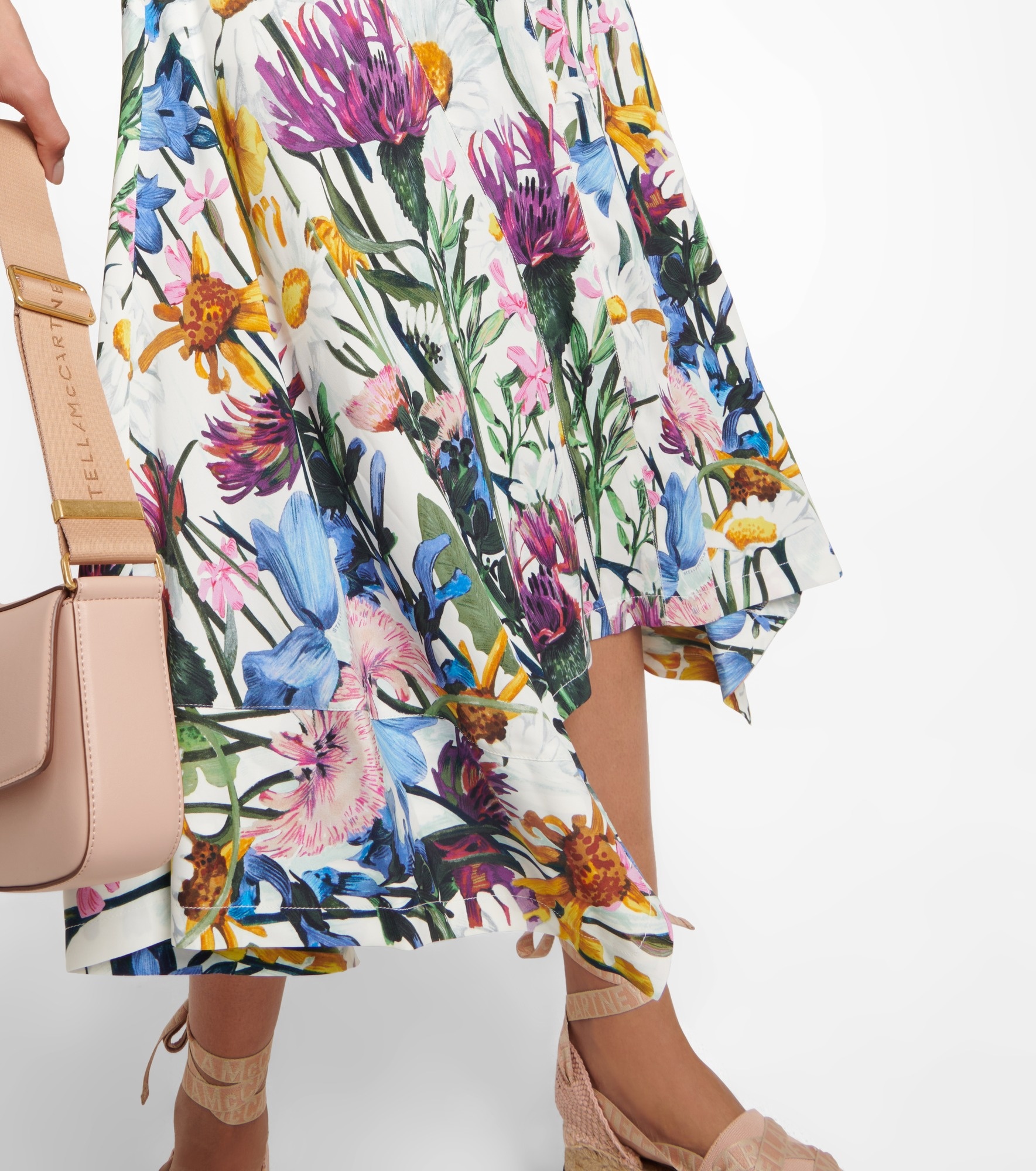 Floral satin midi dress - 5