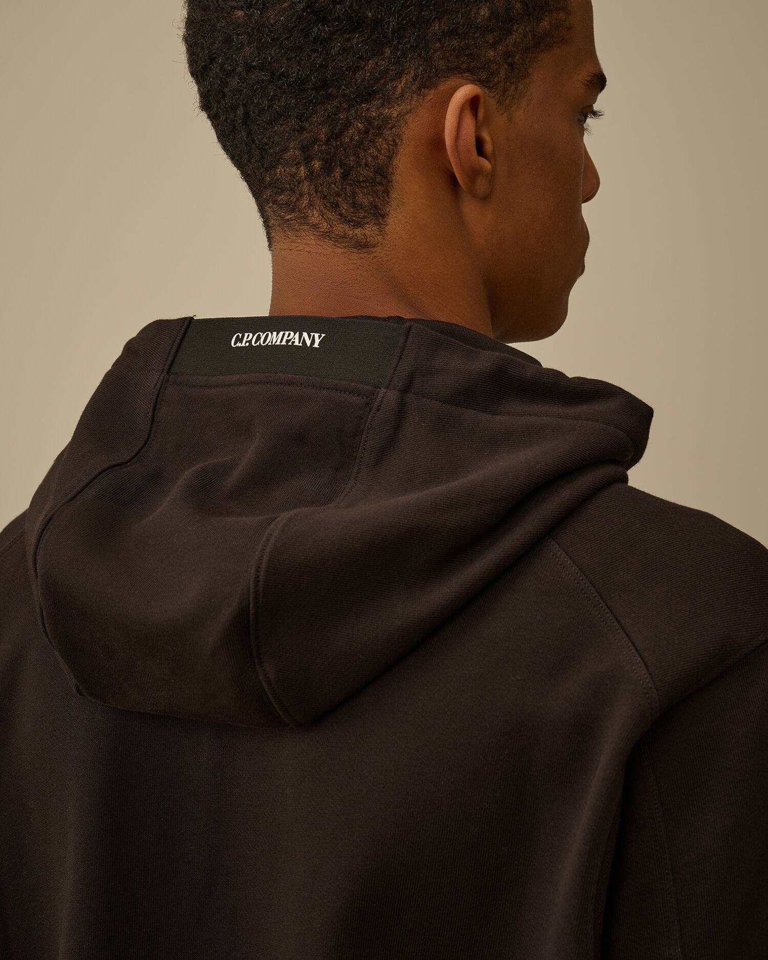 Diagonal Raised Fleece Hooded Lens Sweatshirt - 5