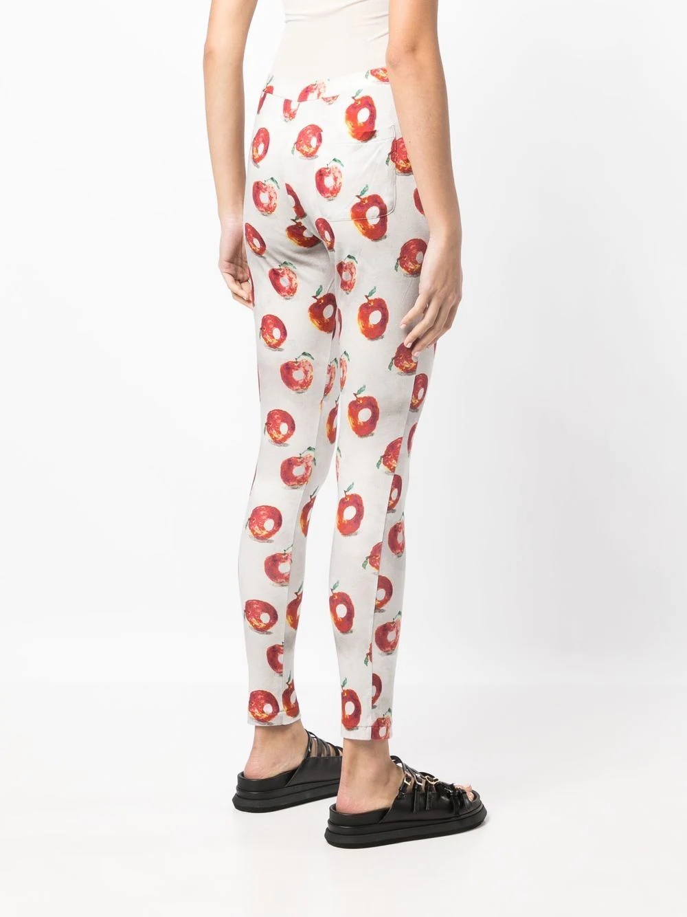 apple-print cotton leggings - 4
