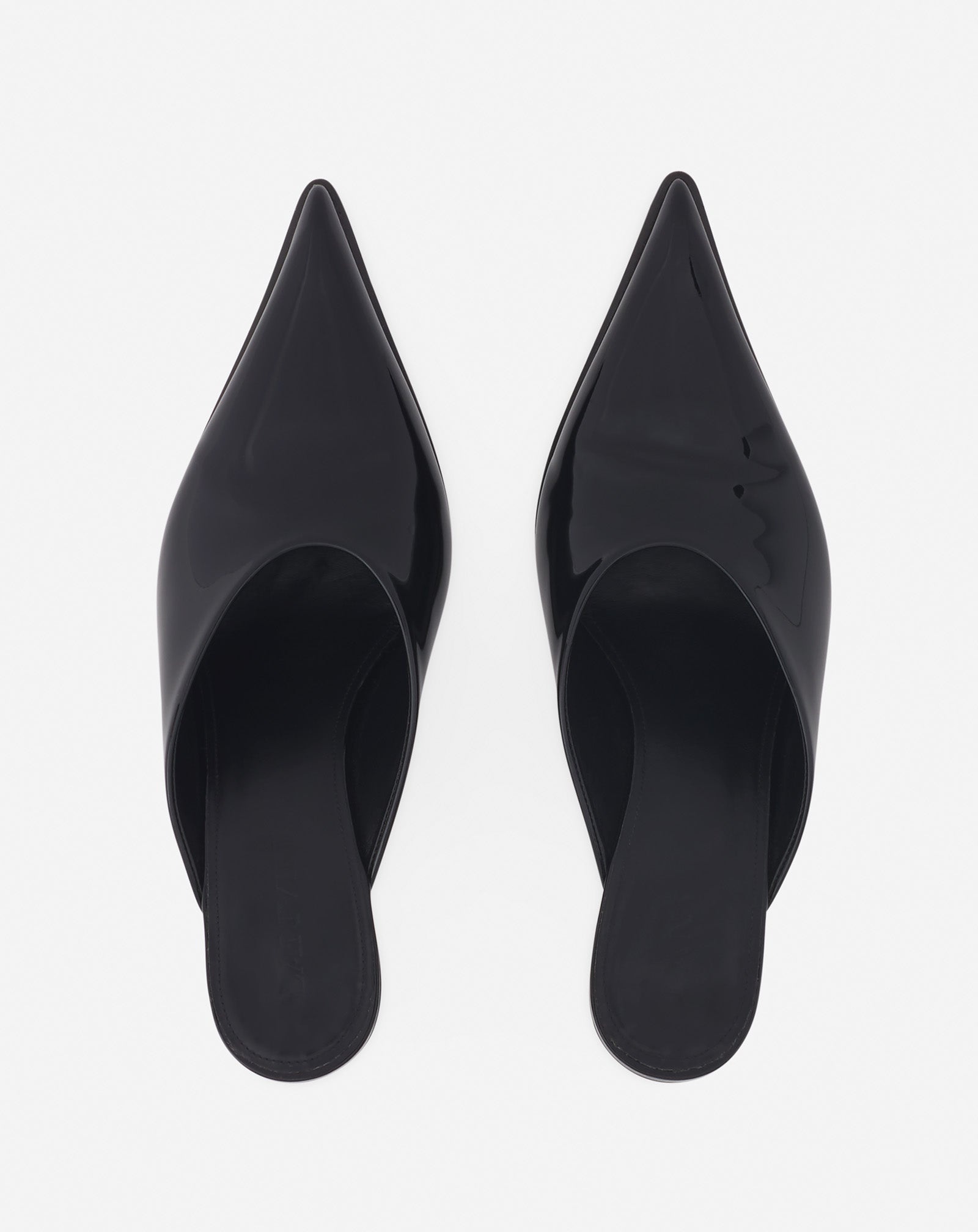 PATENT LEATHER HEELED MULES - 3