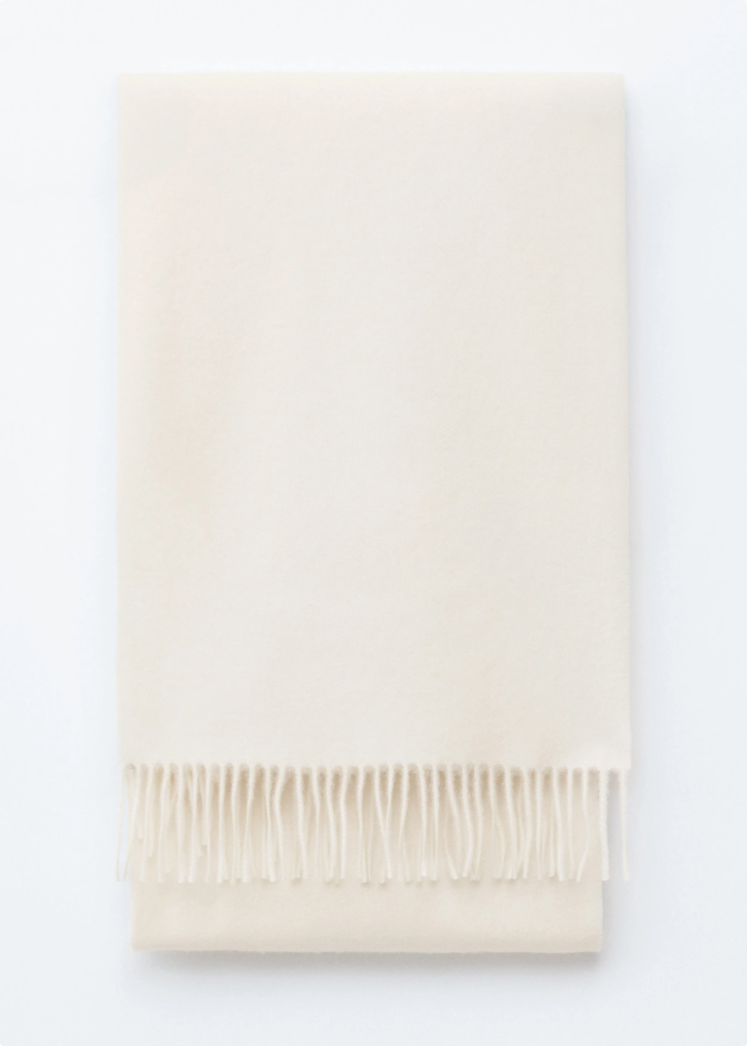 Fringed Wool Blanket Scarf - 1