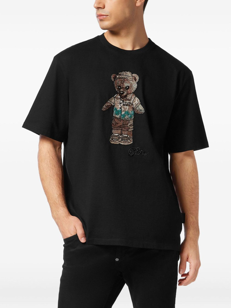 PHILIPP PLEIN Teddy Bear crystal-embellished T-shirt outlook