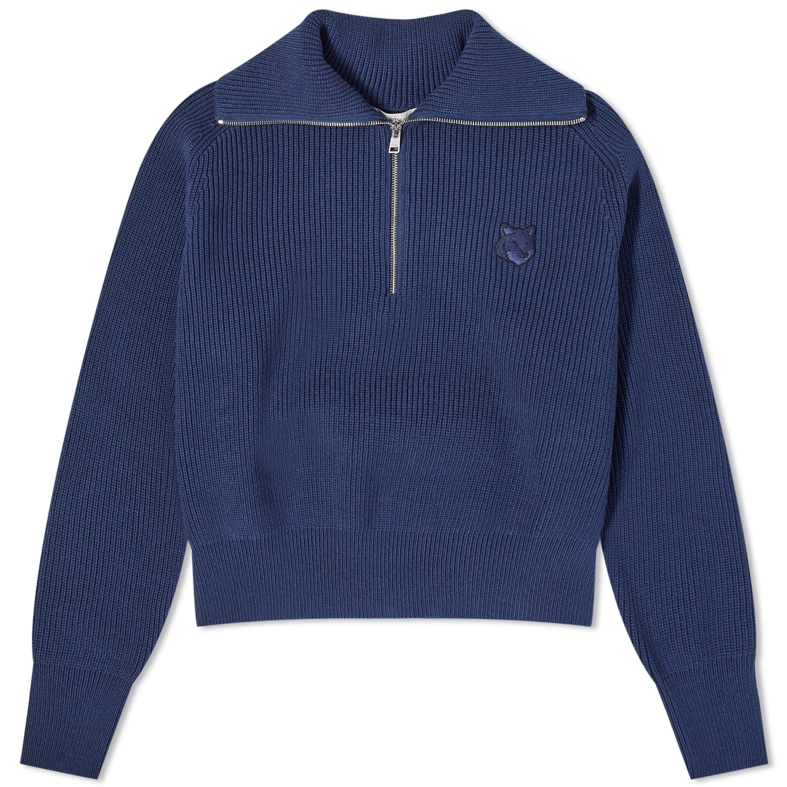 Maison Kitsune Bold Fox Head Patch Half Zip Jumper - 1