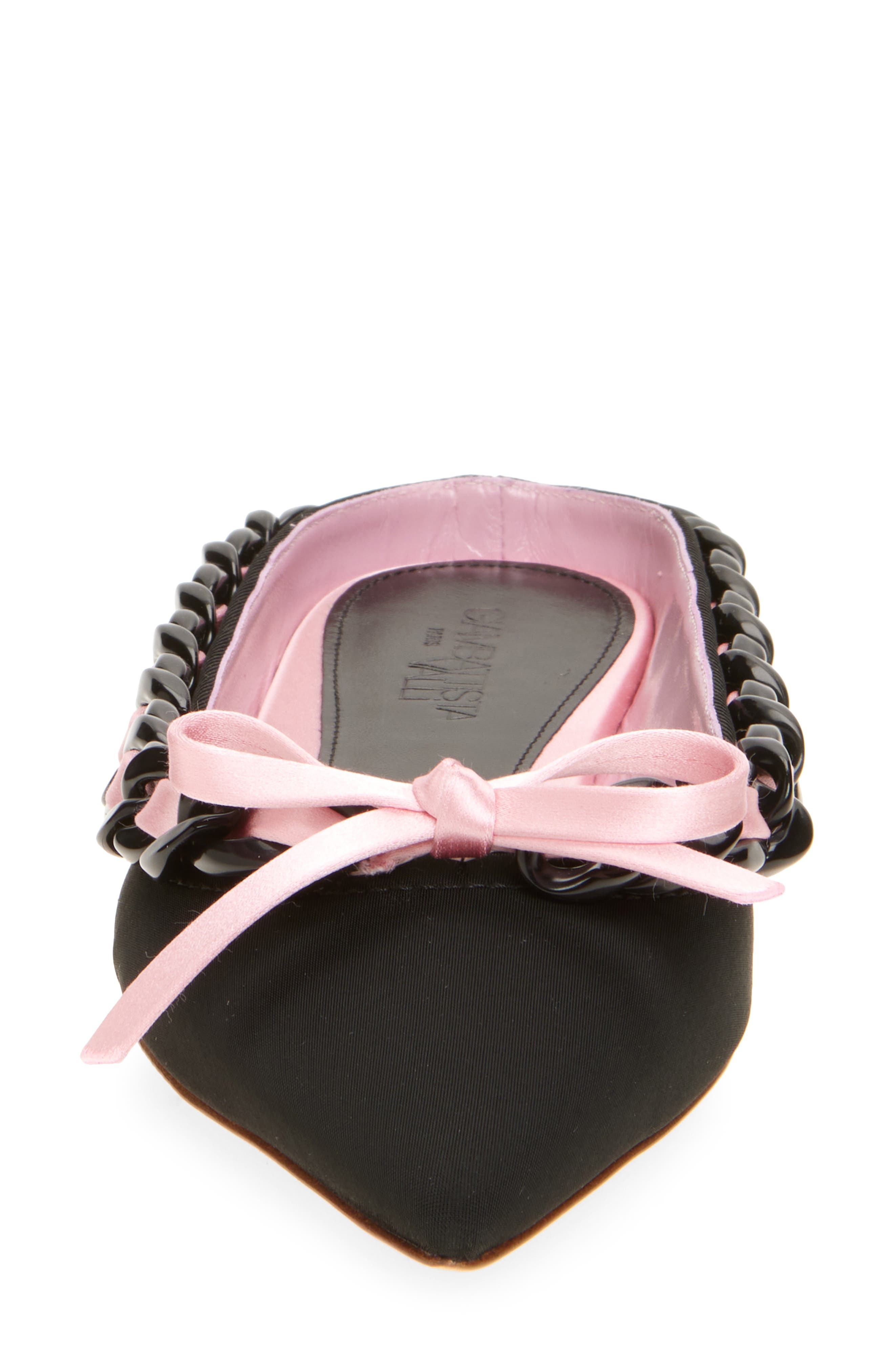 Giambattista Valli Ribbon & Chain Pointed Toe Mule in Black at Nordstrom - 4