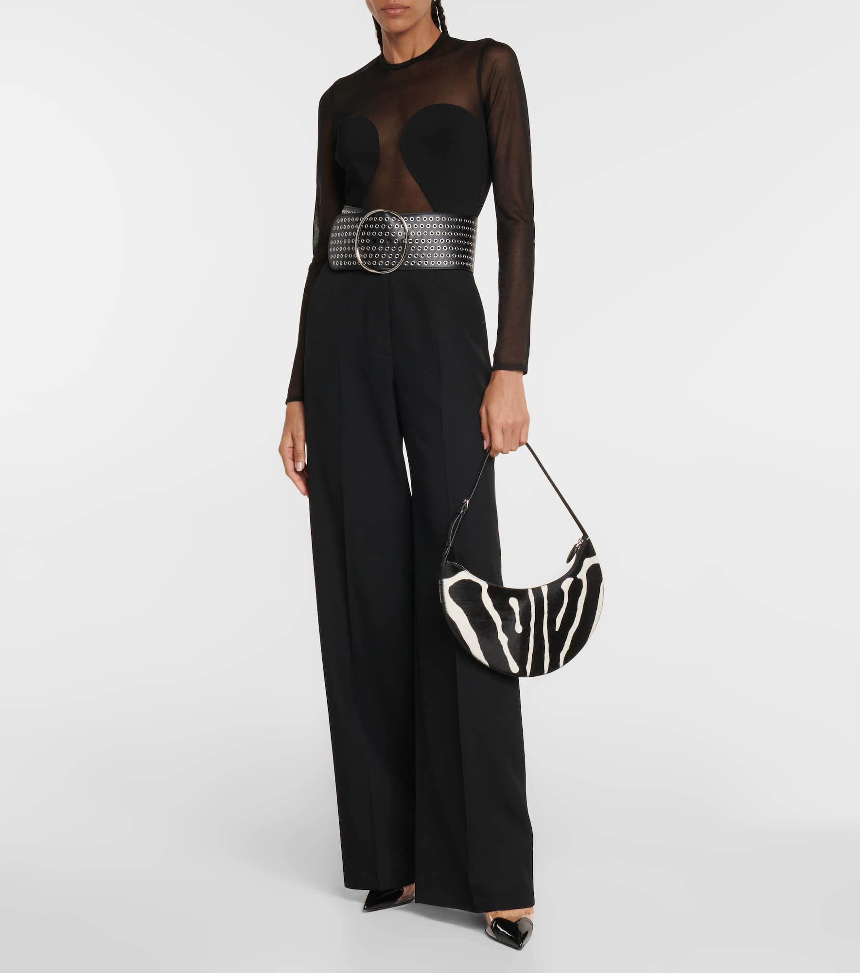 Wide-leg wool pants - 2