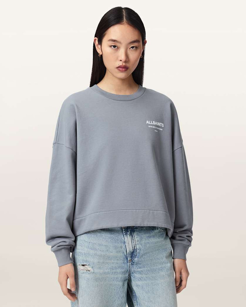 ALLSAINTS DREAMER LILA OVERSIZED COTTON SWEATSHIRT outlook