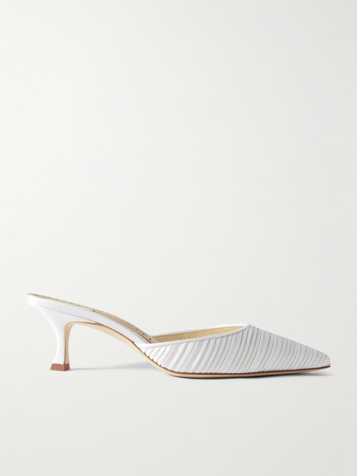 Carolyne 50 Pleated Satin Mules - 1
