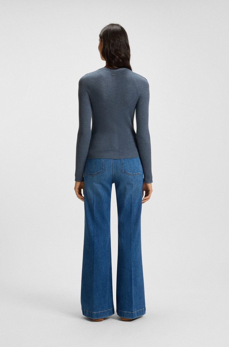 CONCEALED-CLOSURE CARDIGAN IN SUPER-FINE MERINO WOOL 4