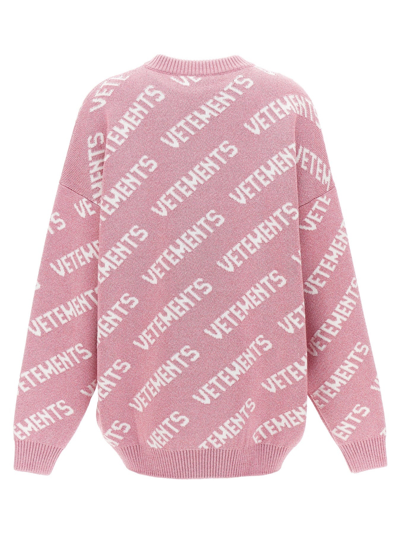 Lurex Monogram Sweater, Cardigans Pink - 2