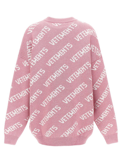 VETEMENTS Lurex Monogram Sweater, Cardigans Pink outlook