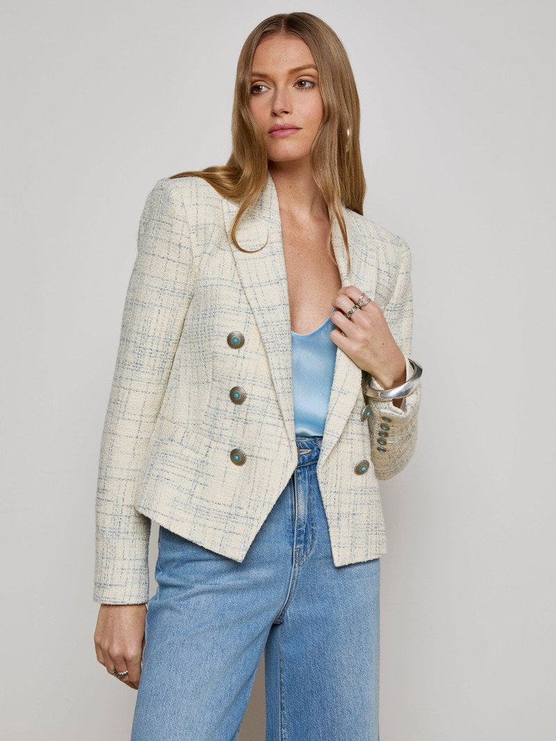 L'AGENCE Brooke Tweed Blazer outlook