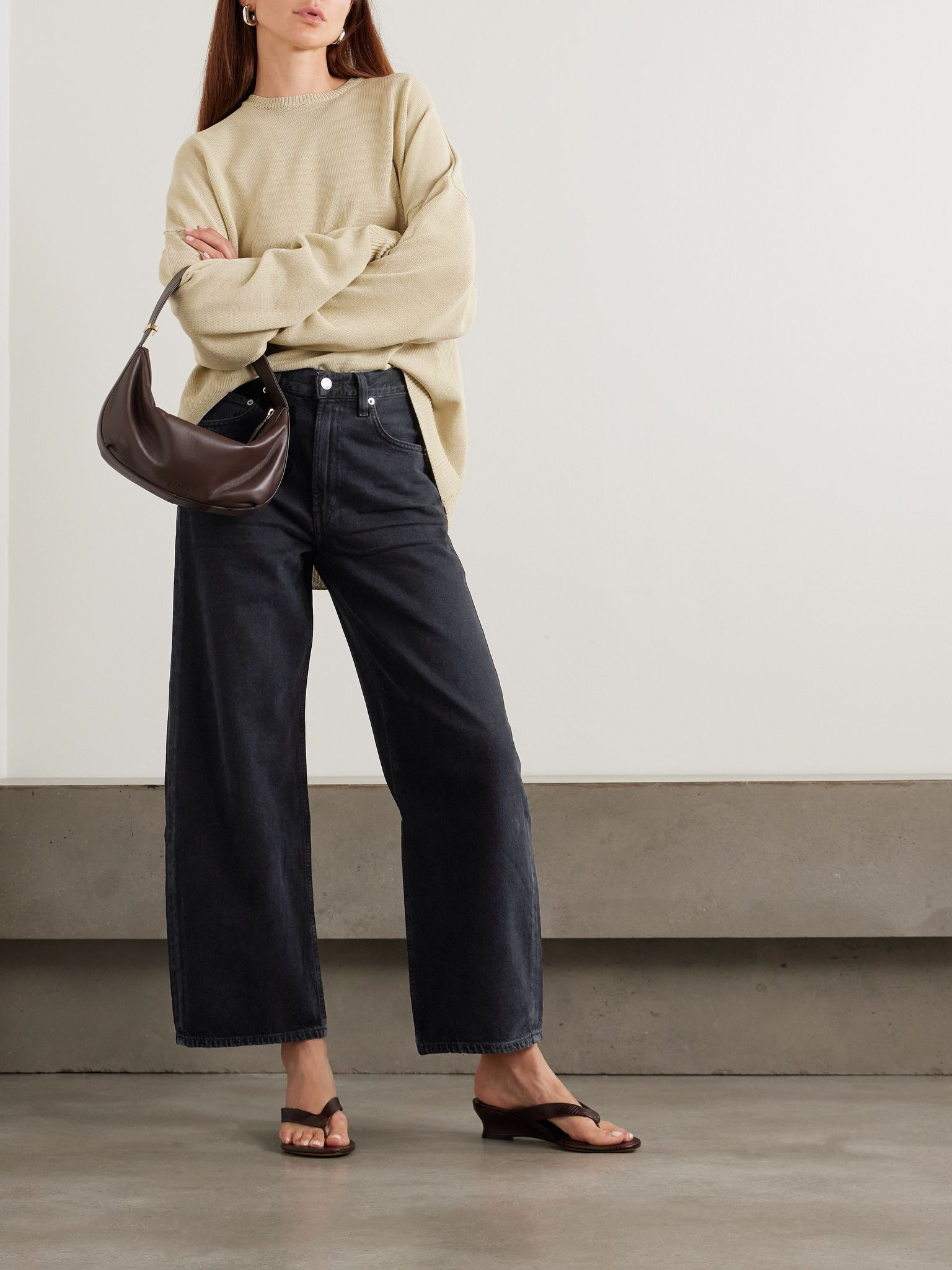 Low Curve Crop high-rise wide-leg jeans Black - 2