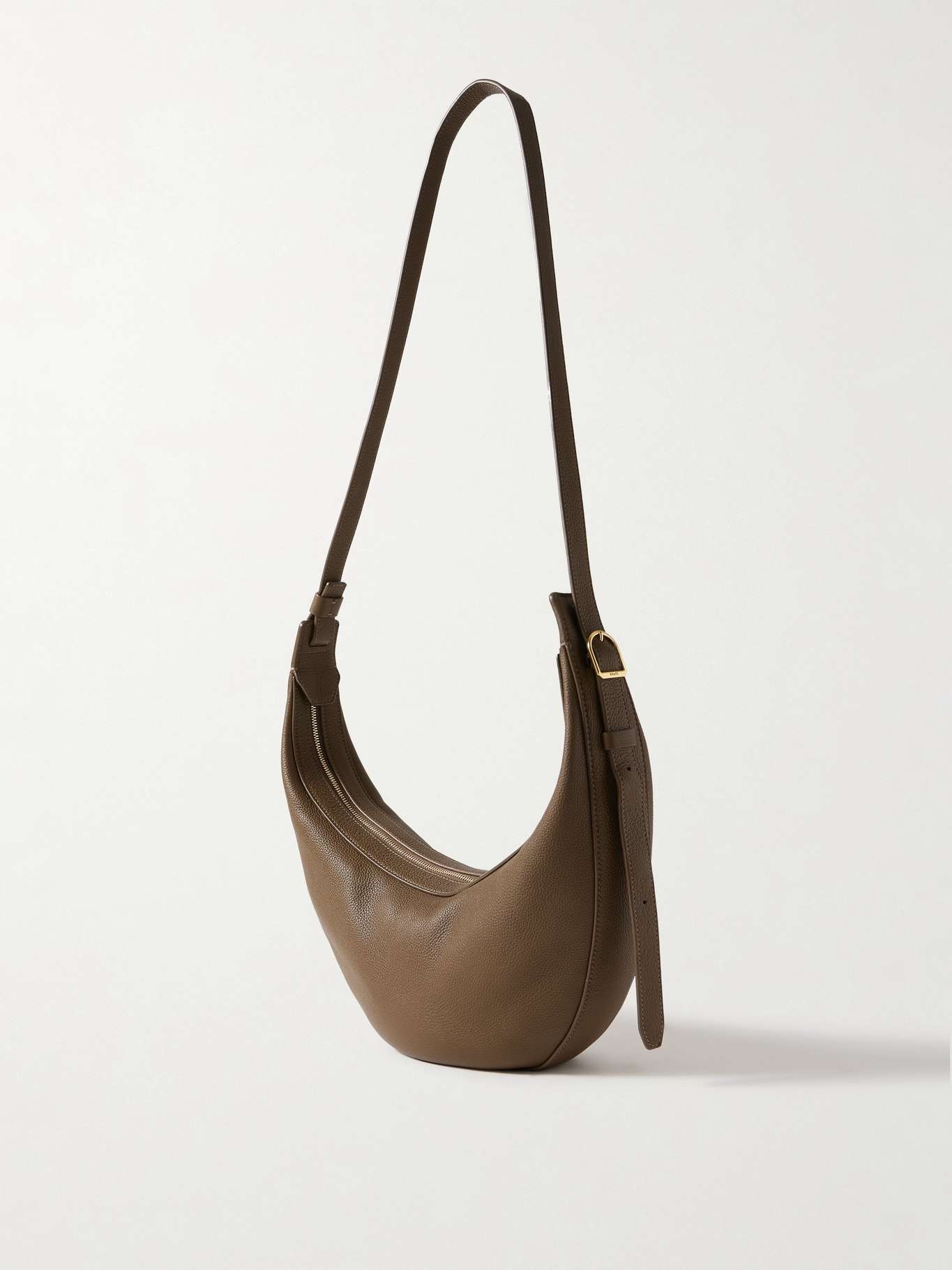 Augustina small textured-leather shoulder bag Green - 3