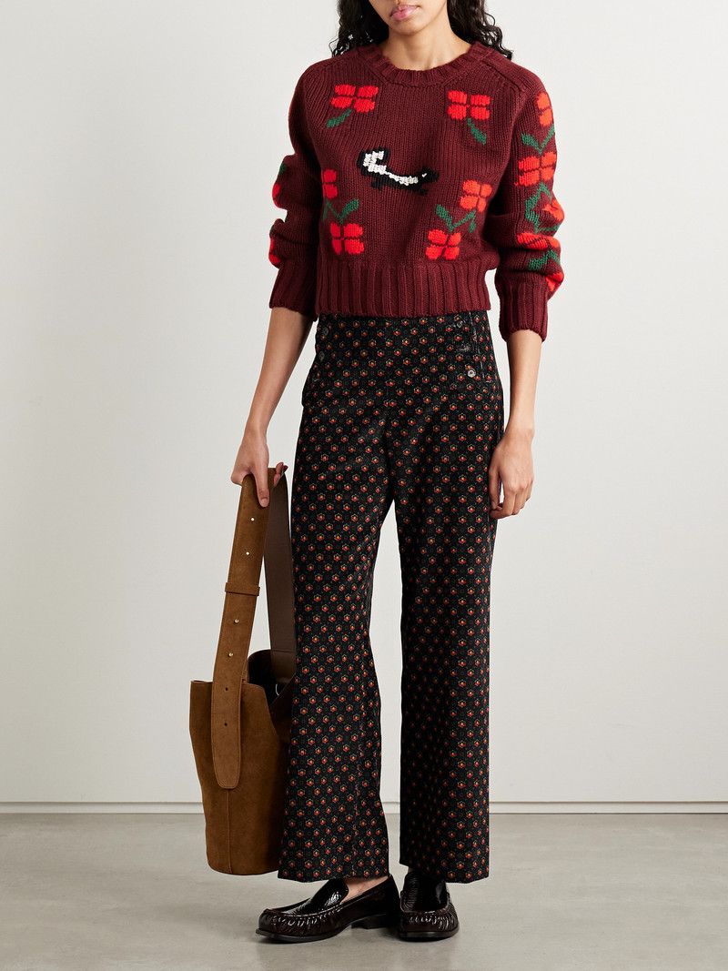 BODE Mcallister Floral-print Cotton-corduroy Straight-leg Pants outlook