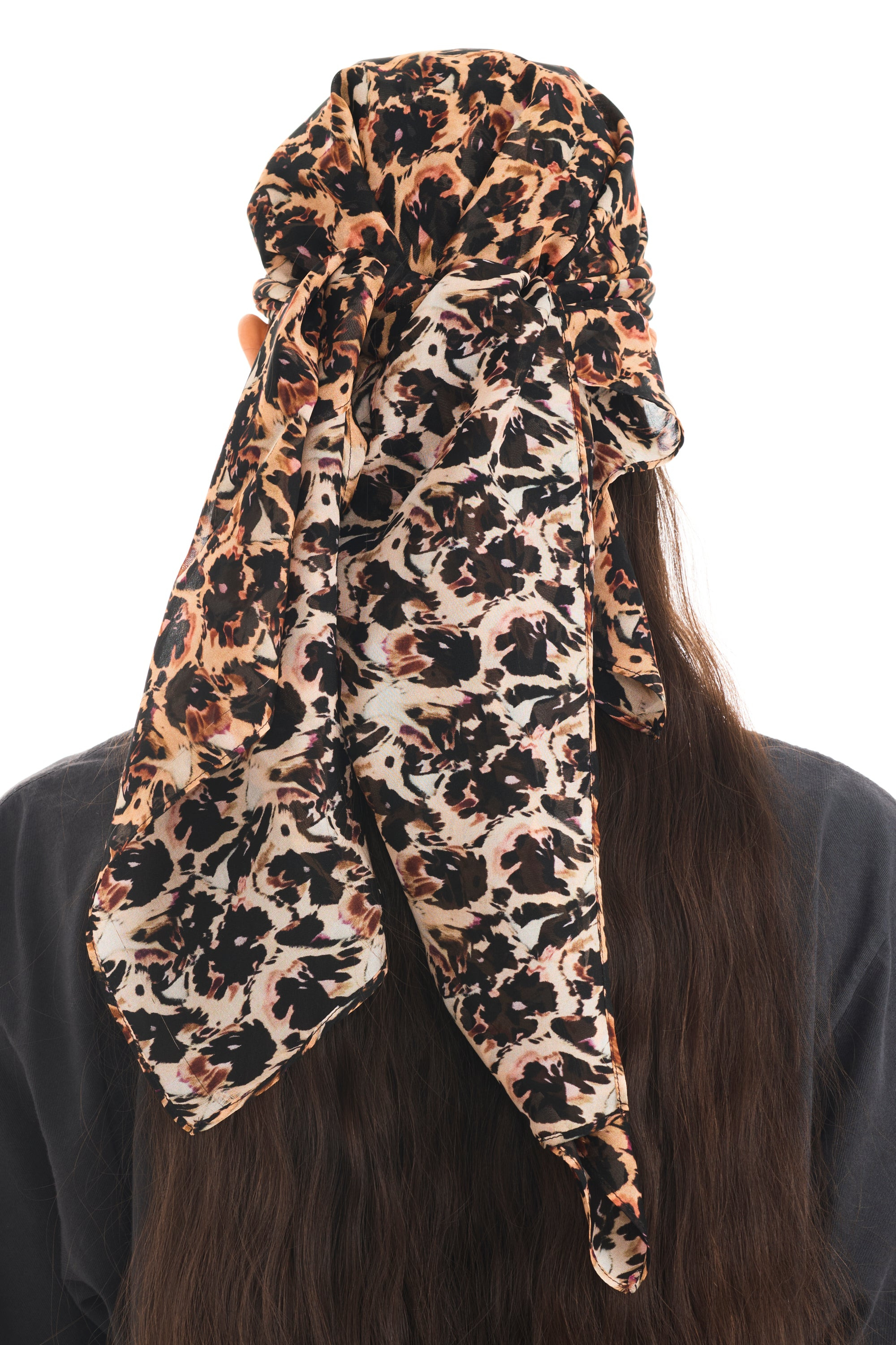 LEOPARD PEONY PRINCESS FOULARD SCARF - 2
