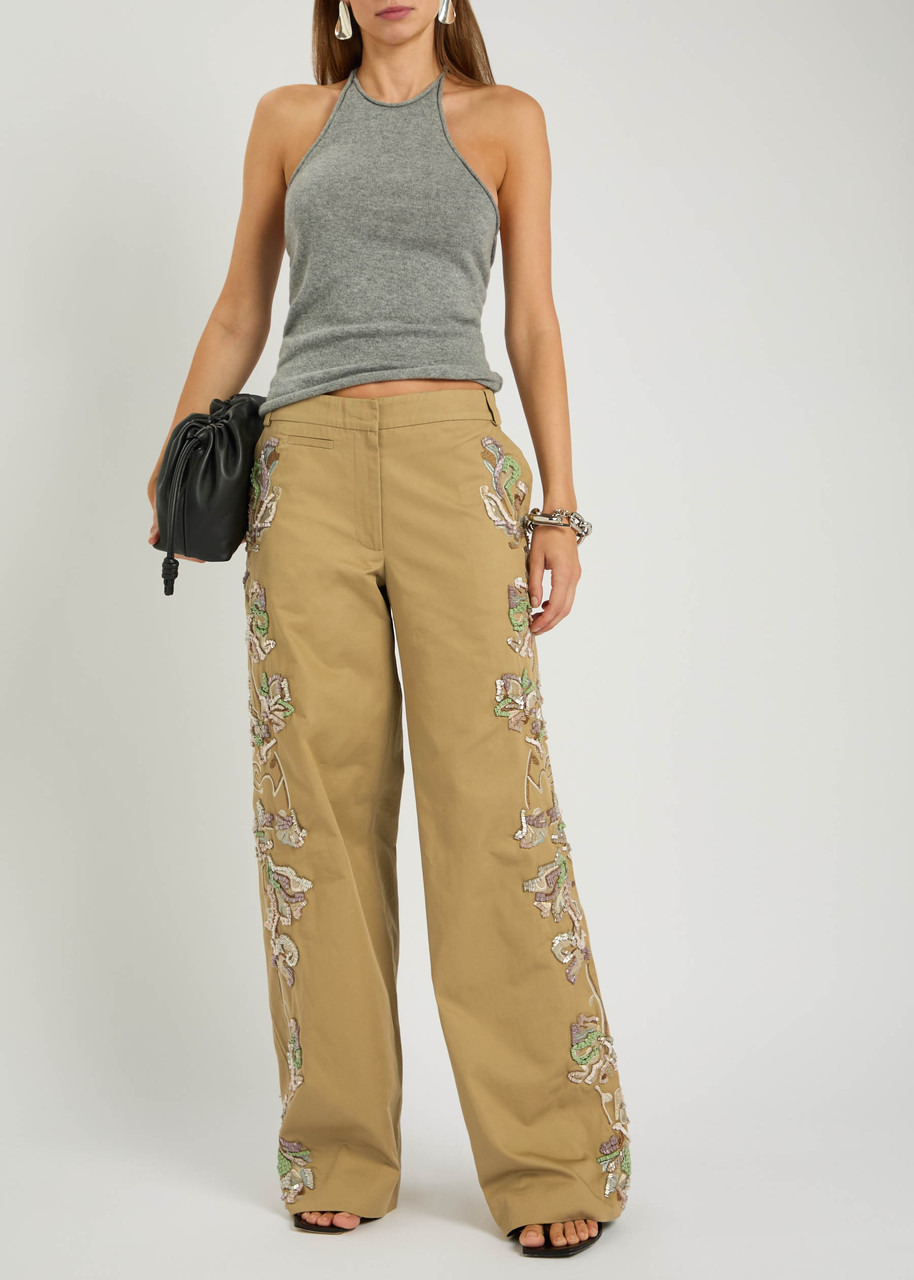 Christopher Esber Duke Floral-embellished Twill Trousers - 4