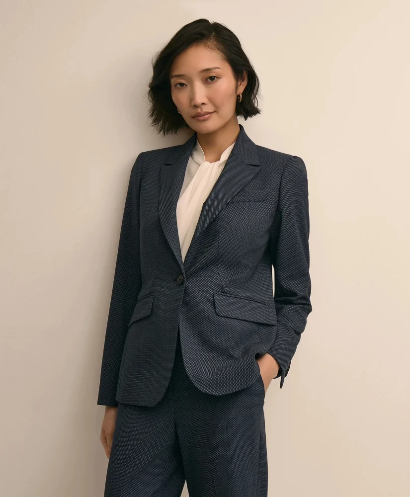 Wool Blend Birdseye Jacket - 1