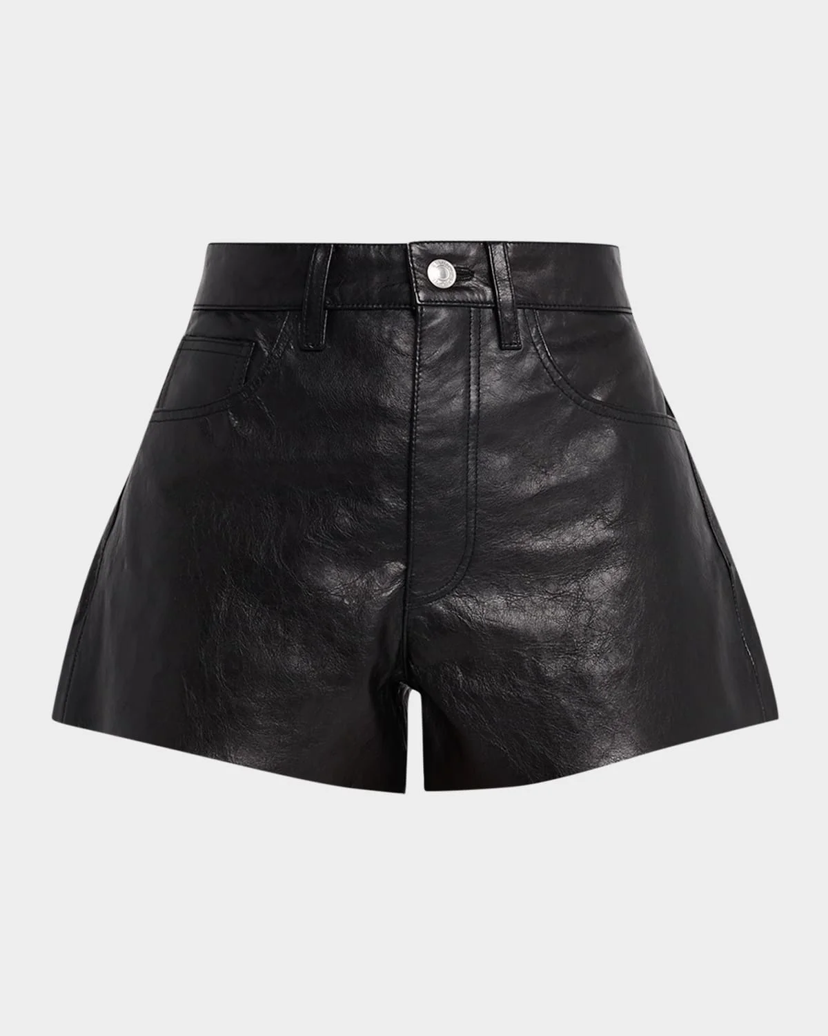 Leather A-Line Shorts - 1