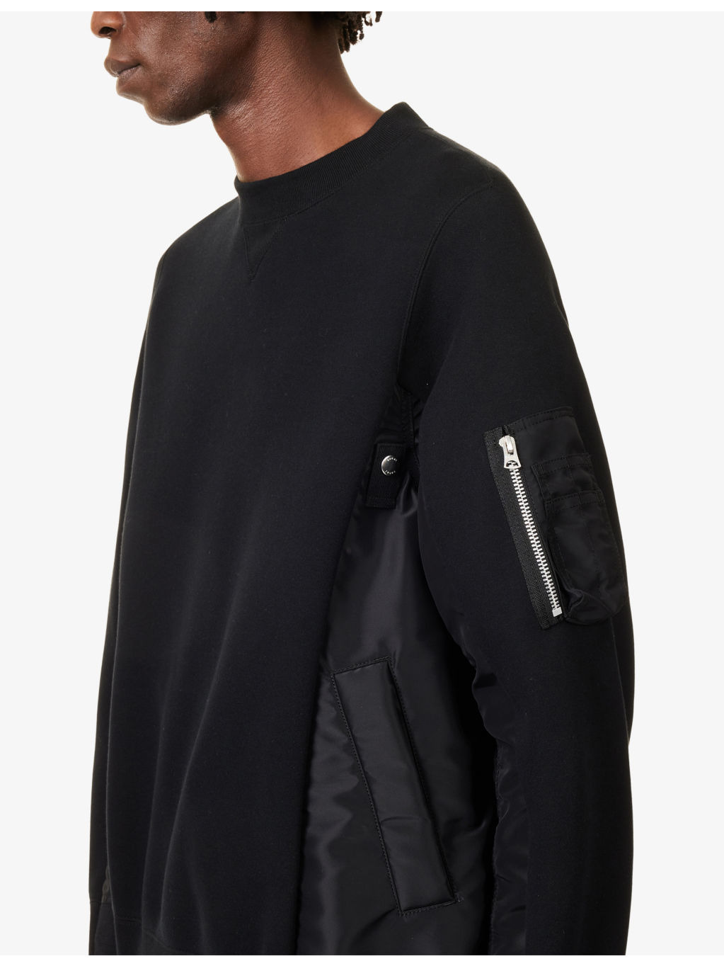 Crewneck Long-Sleeves Cotton-Jersey Blend Sweatshirt - 5