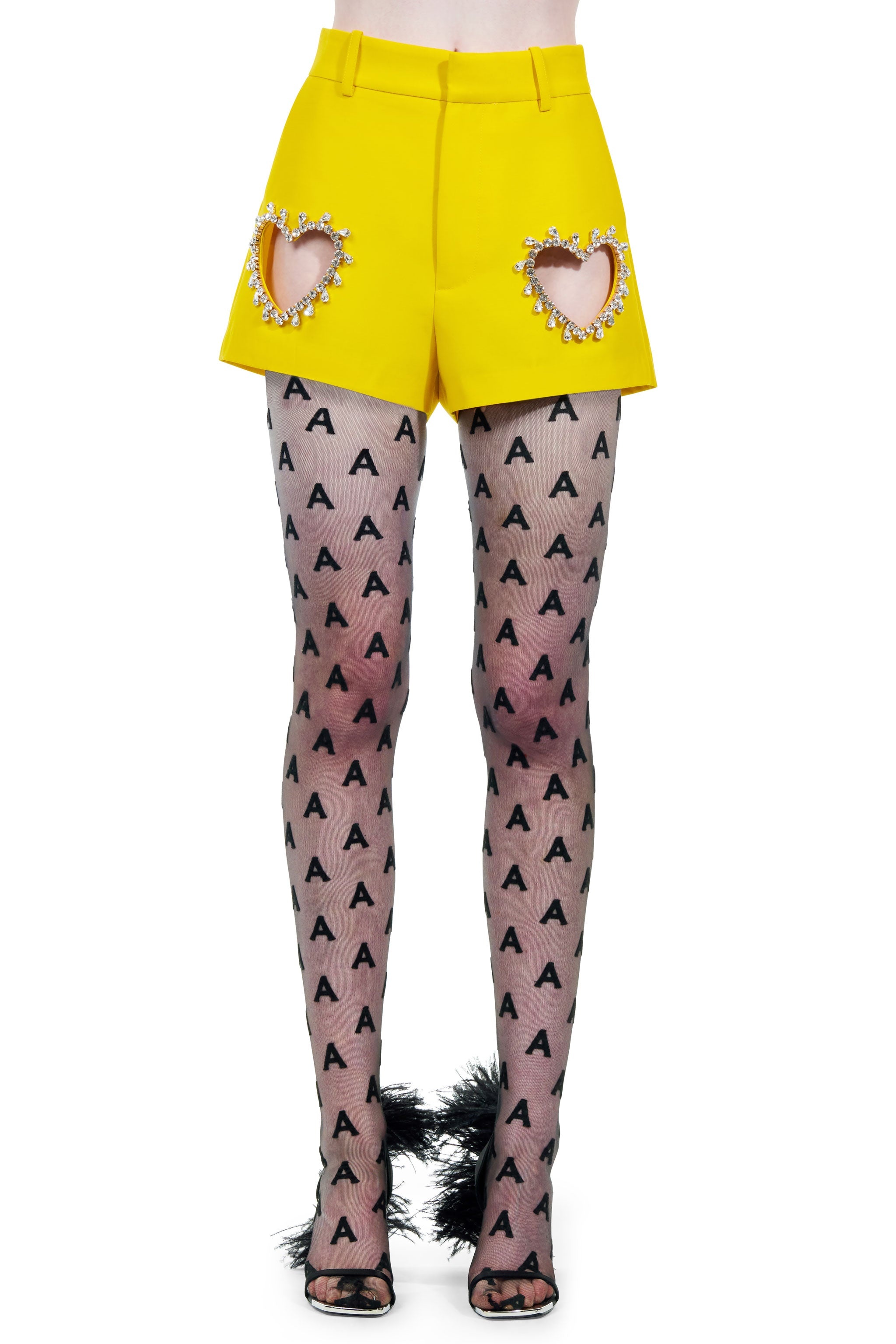 CRYSTAL HEART CUTOUT SHORT - 1