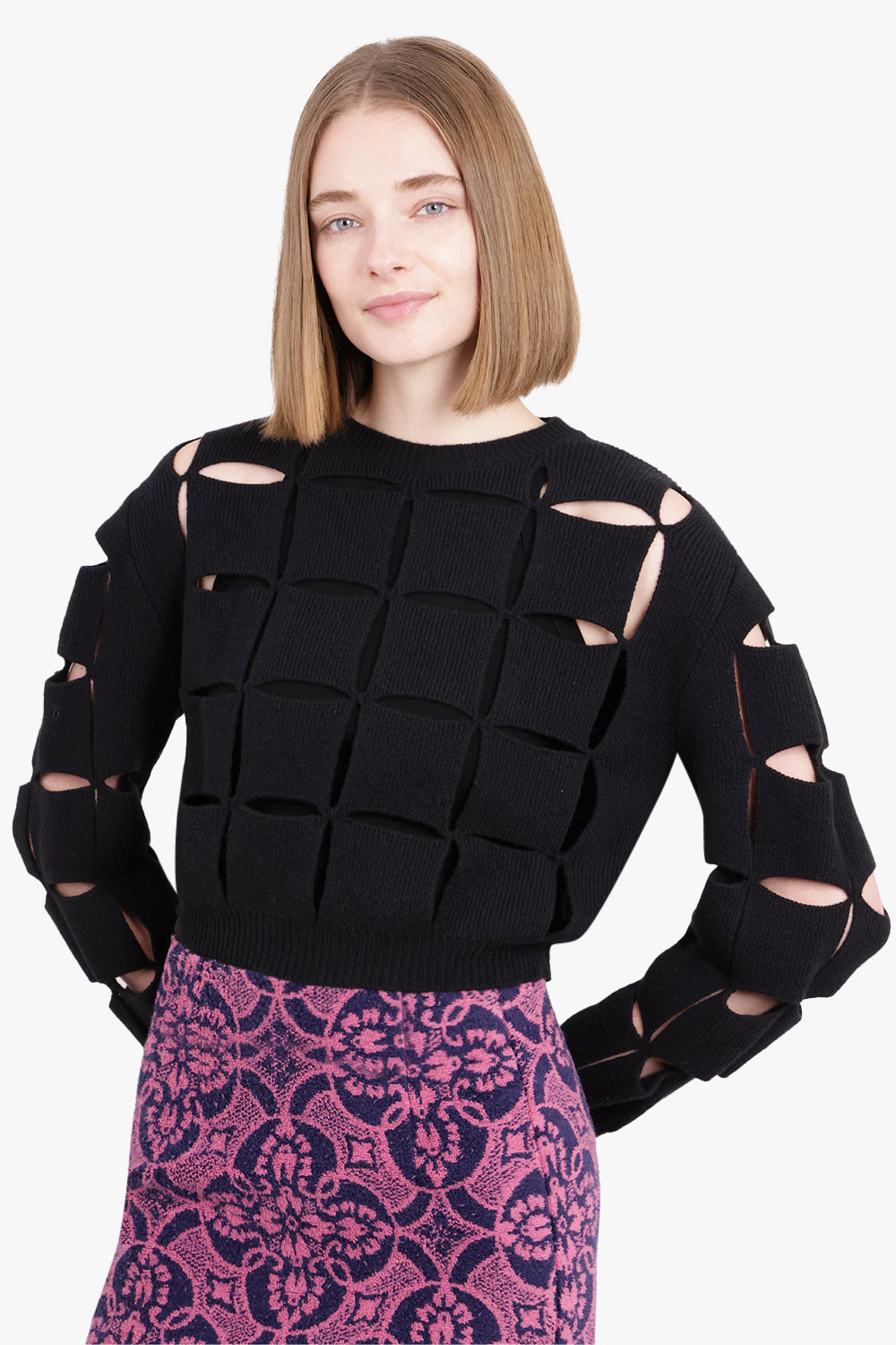 MAGLIA CUTOUT KNIT | BLACK - 2