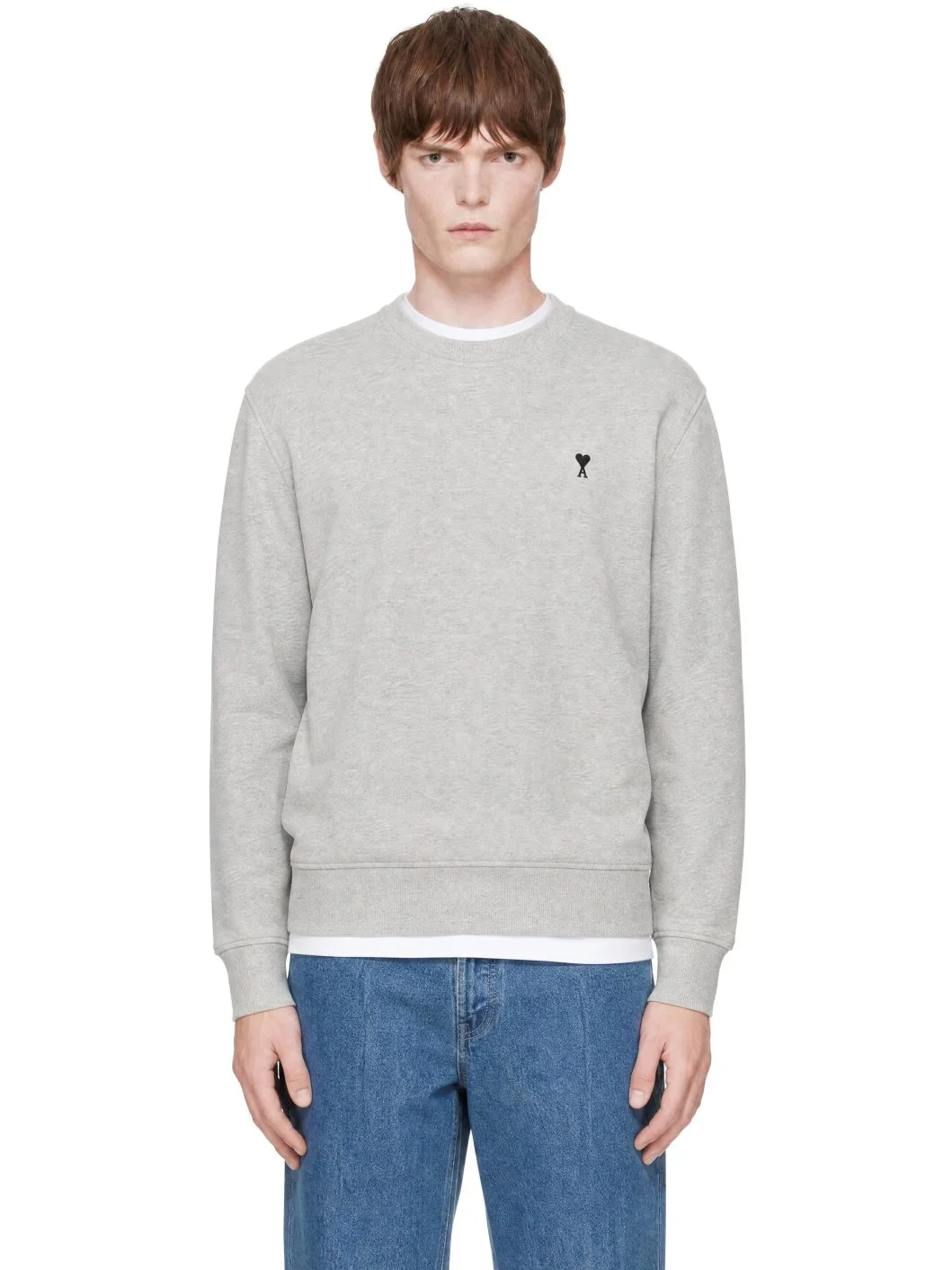 Gray Cotton Ami de Coeur Sweatshirt - 1