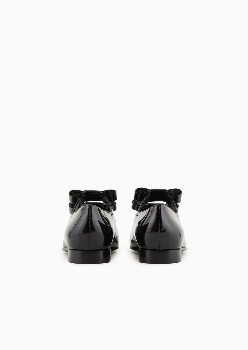 GIORGIO ARMANI Patent leather ballerinas with bow detail outlook