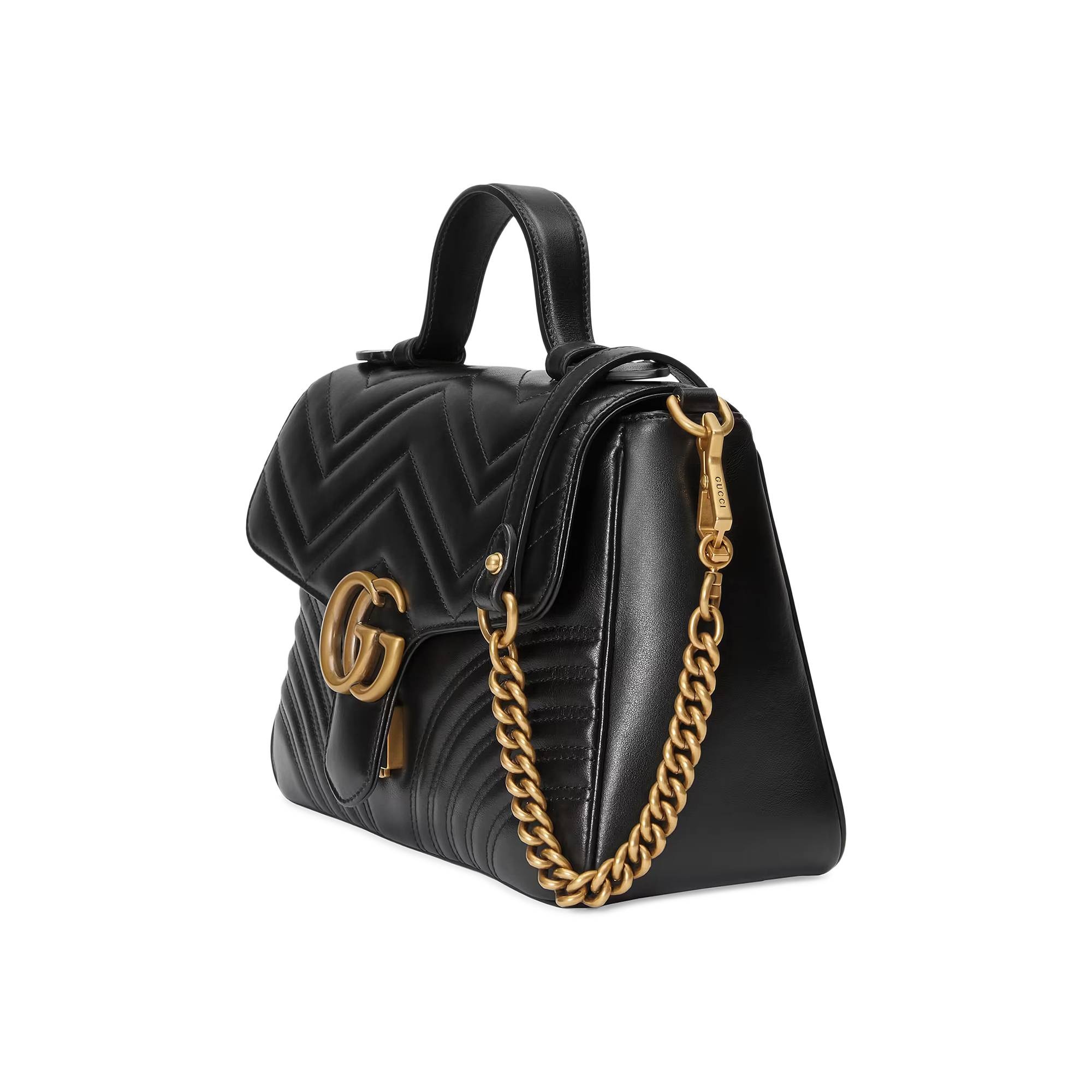 Gucci GG Marmont Small Top Handle Bag 'Black' - 2