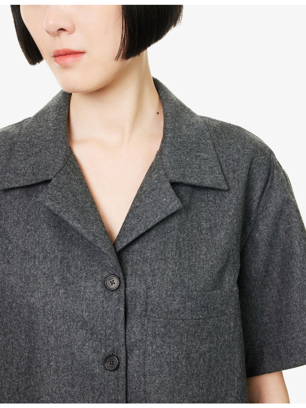 Riordan Camp-Collar Stretch-Wool And Cashmere Shirt - 5