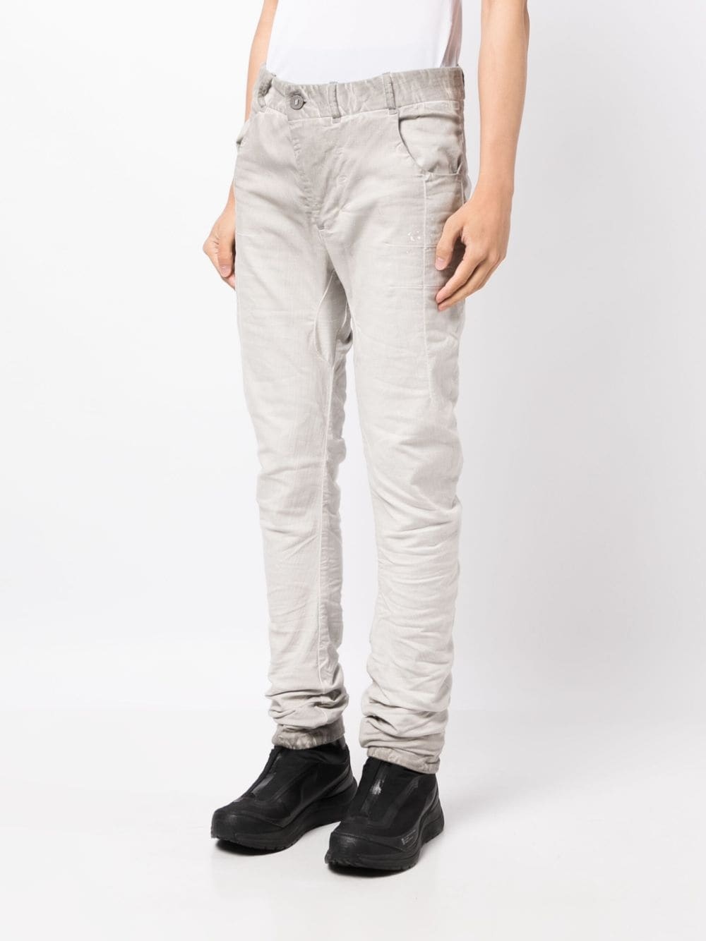 drop-crotch elastic-waist jeans - 6