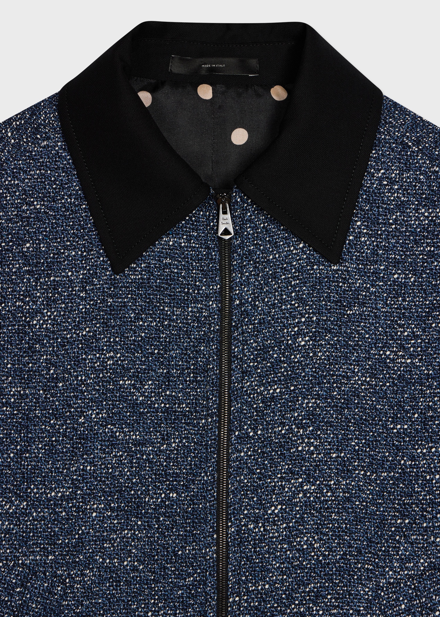 Women's Blue Cotton-Blend Tweed Jacket - 2