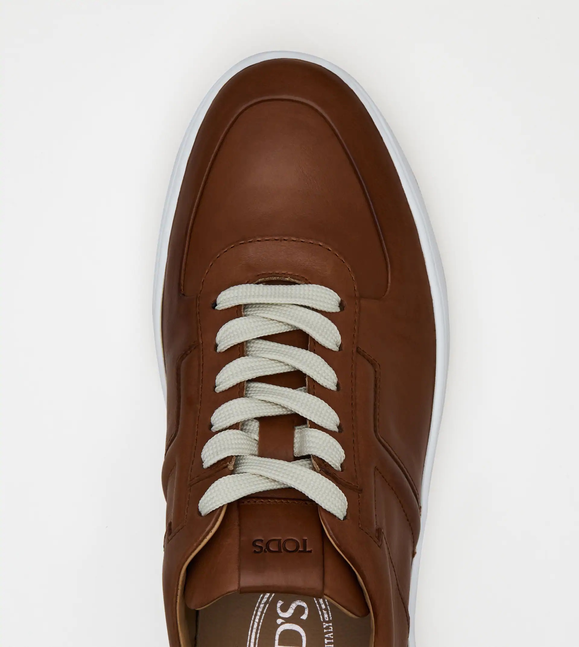 SNEAKERS IN LEATHER - BROWN - 4
