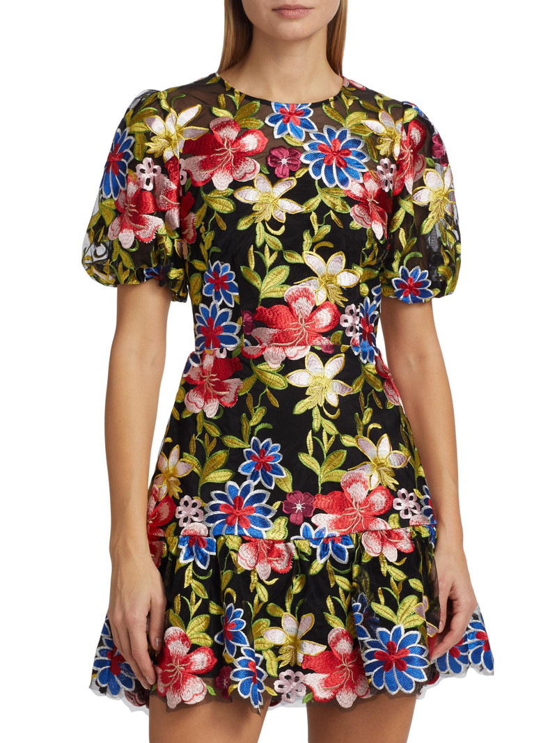 Women's Yasmin Floral Mesh Dress - Red Multi 3