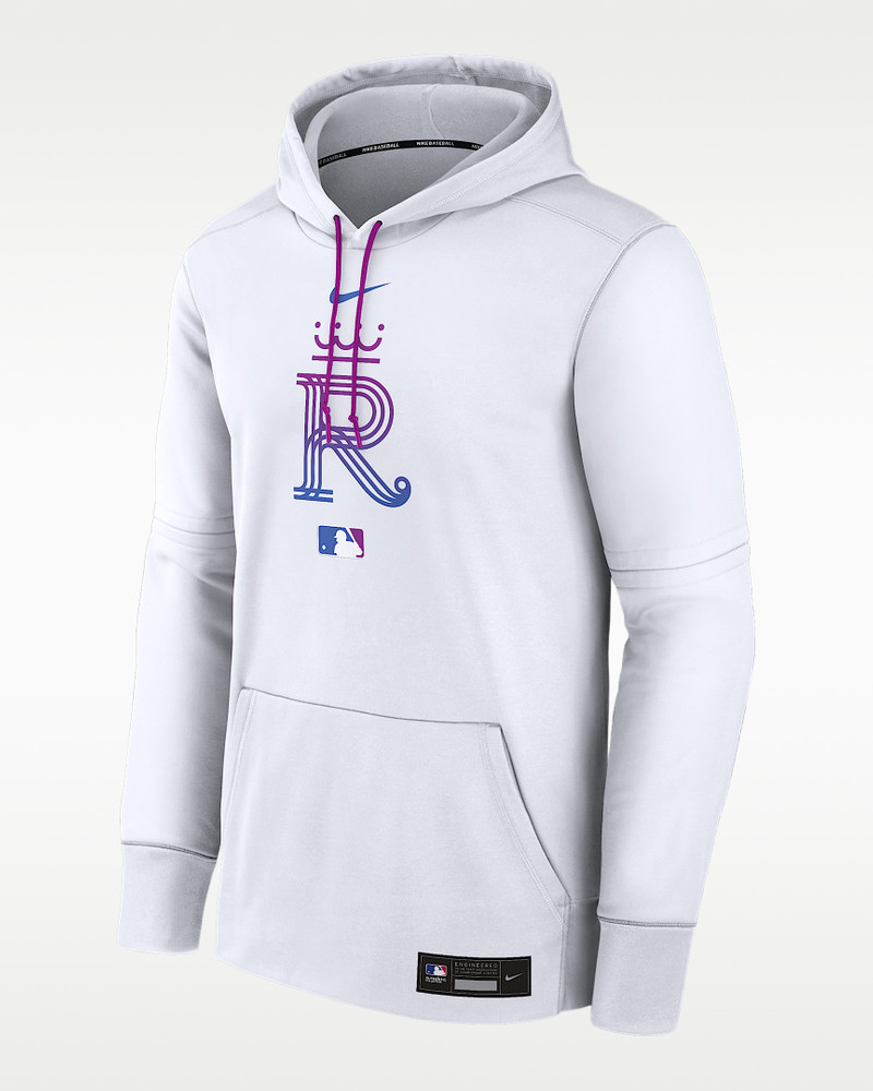Kansas City Royals Authentic Collection City Connect Men's Nike Therma MLB Pullover Hoodie 1