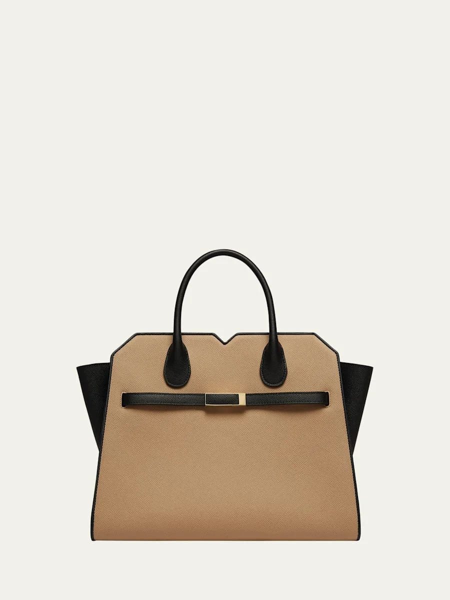 Milano Bicolor Leather Top-Handle Bag - 1