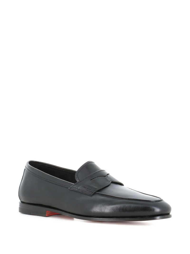 Santoni leather loafers outlook