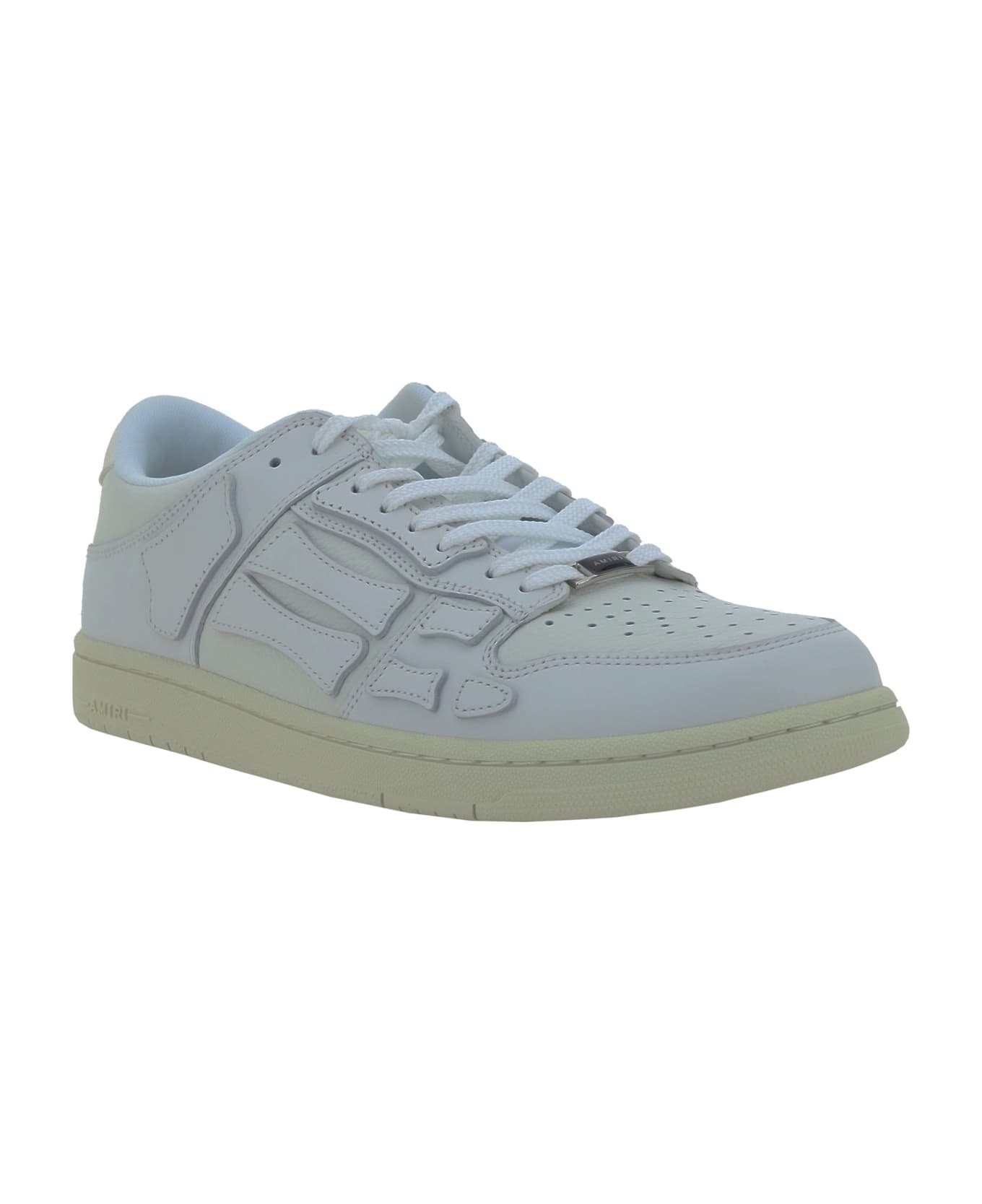 White Leather Skel Sneakers - 2