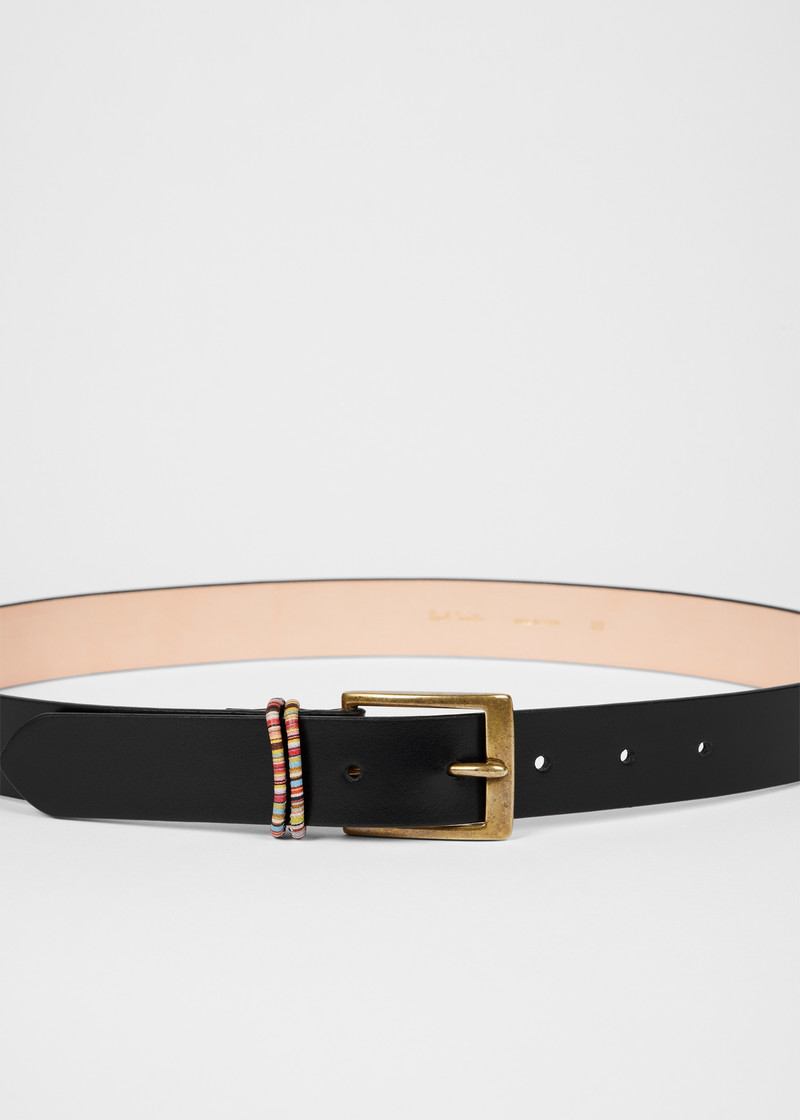 Women's Black 'Signature Stripe' Cord Belt 3