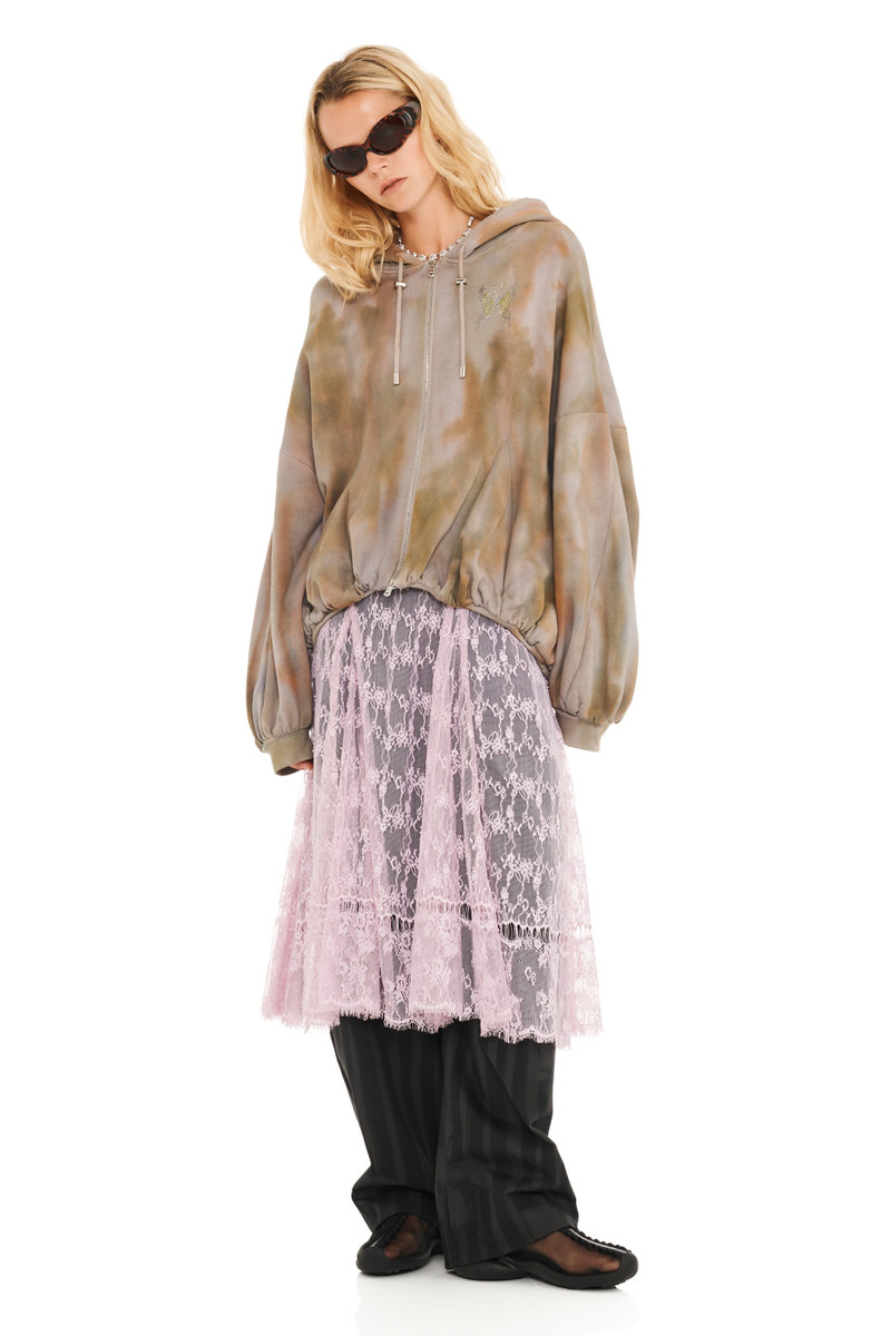 Collina Strada REISHI AURORA GATHERED ZIP UP HOODIE outlook