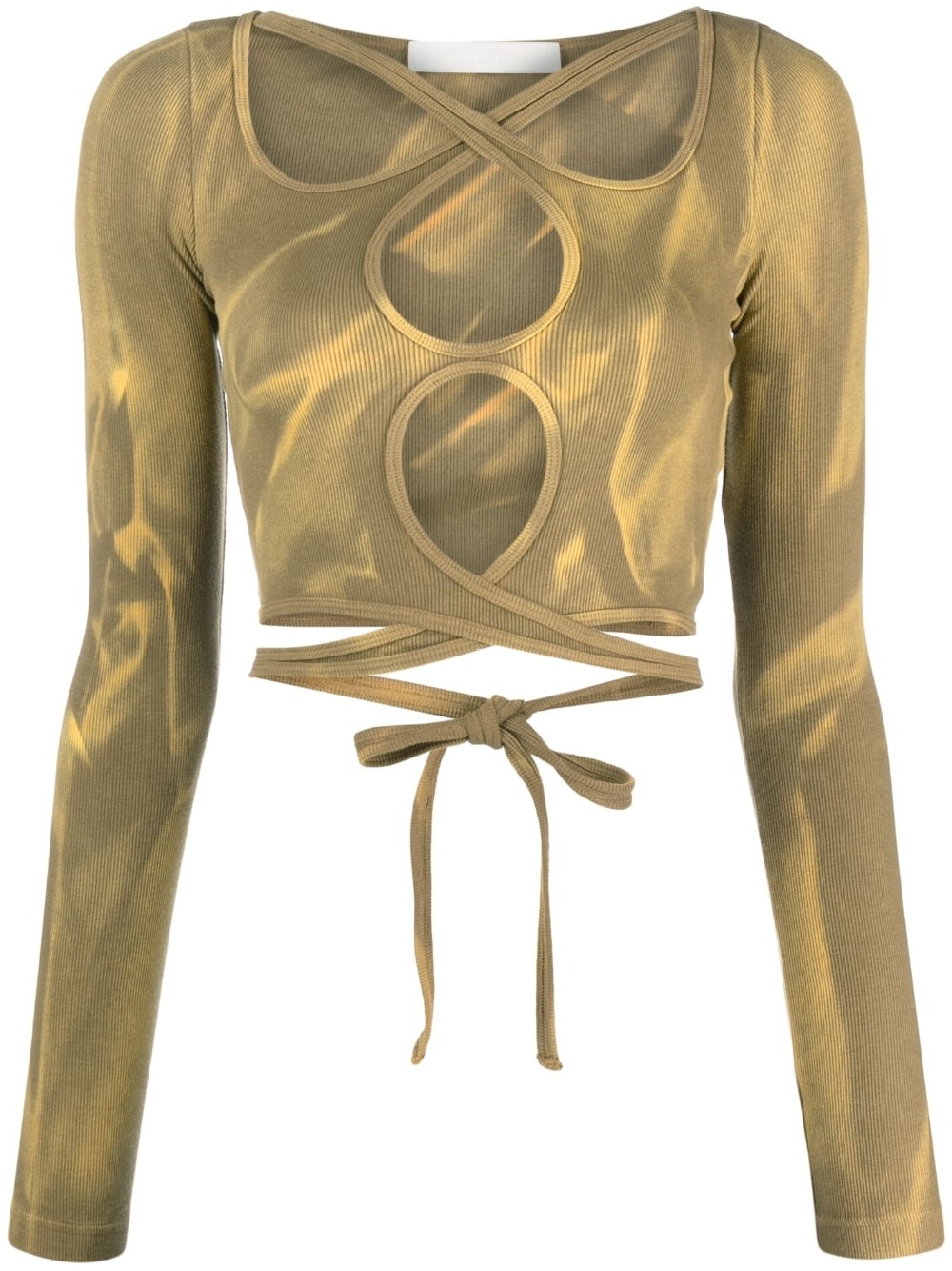cut-out detail long-sleeve top - 1