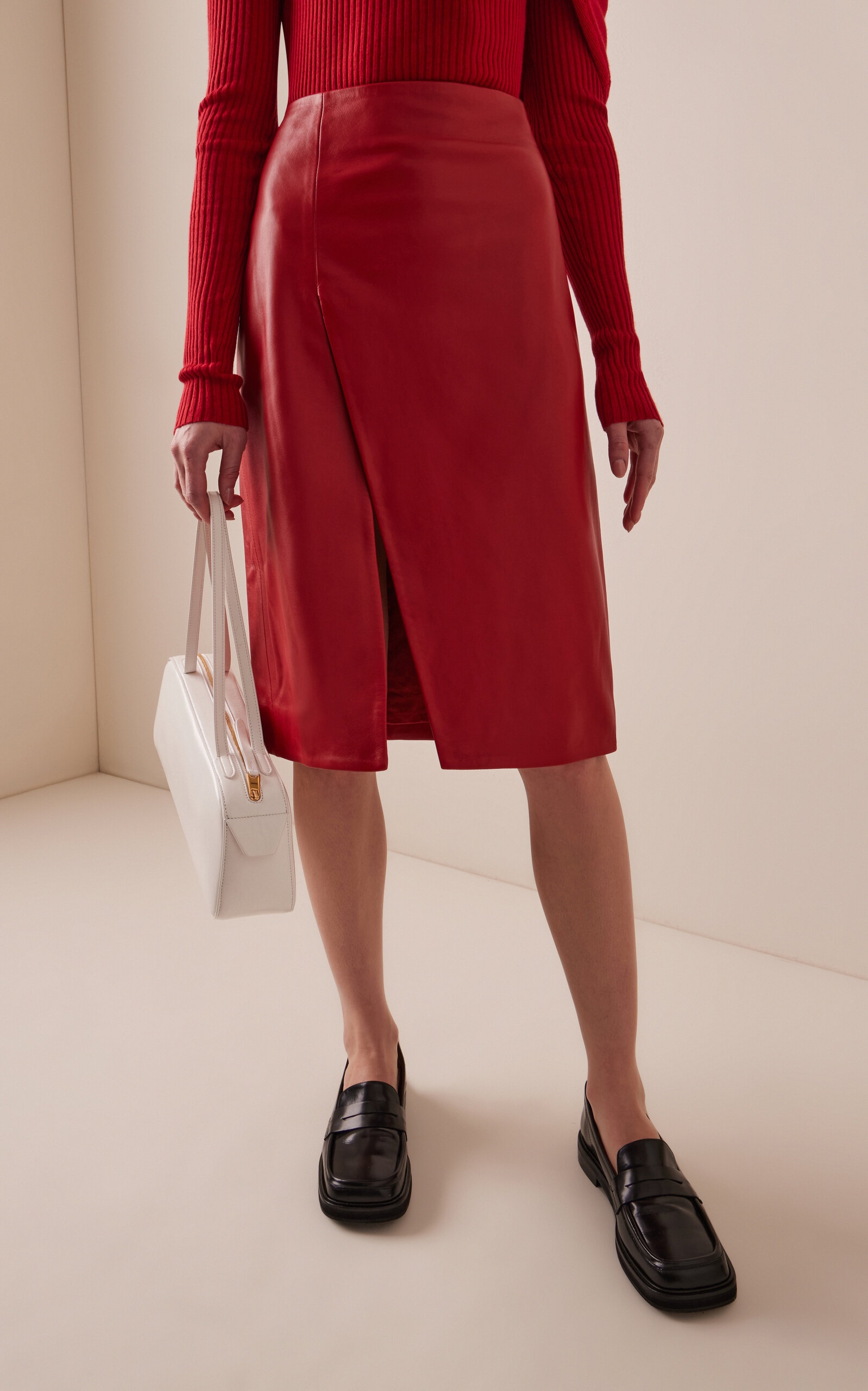 Ekare Leather Skirt red - 3