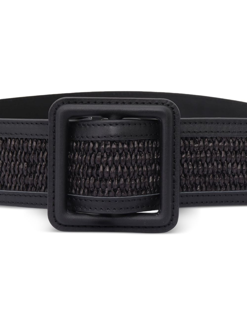 woven-detail square-buckle belt - 2