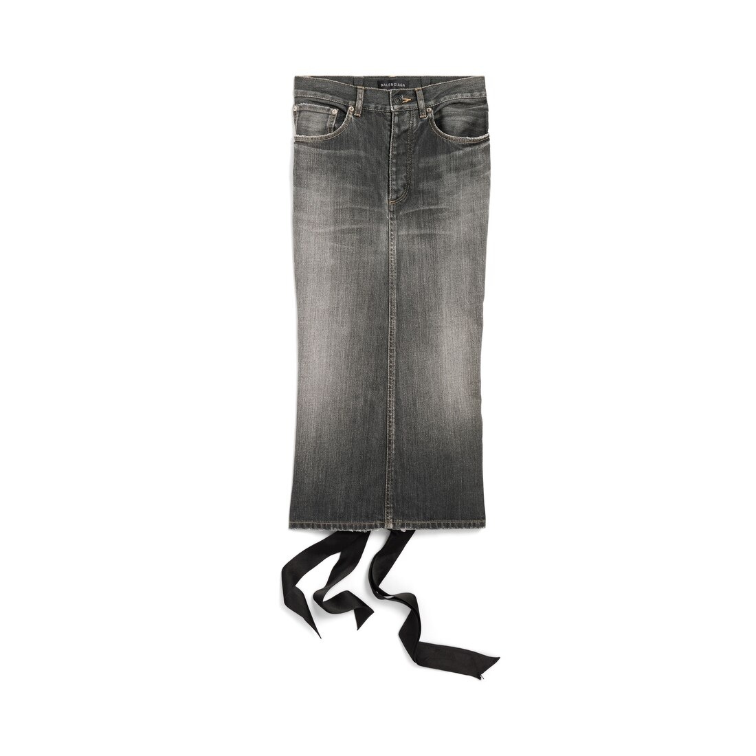 Women's Lace-up Skirt in Dark Grey - 1