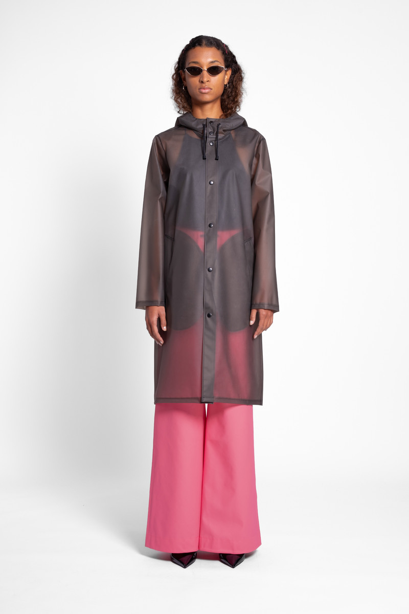 Stutterheim Stockholm Long Print Raincoat Smoke outlook