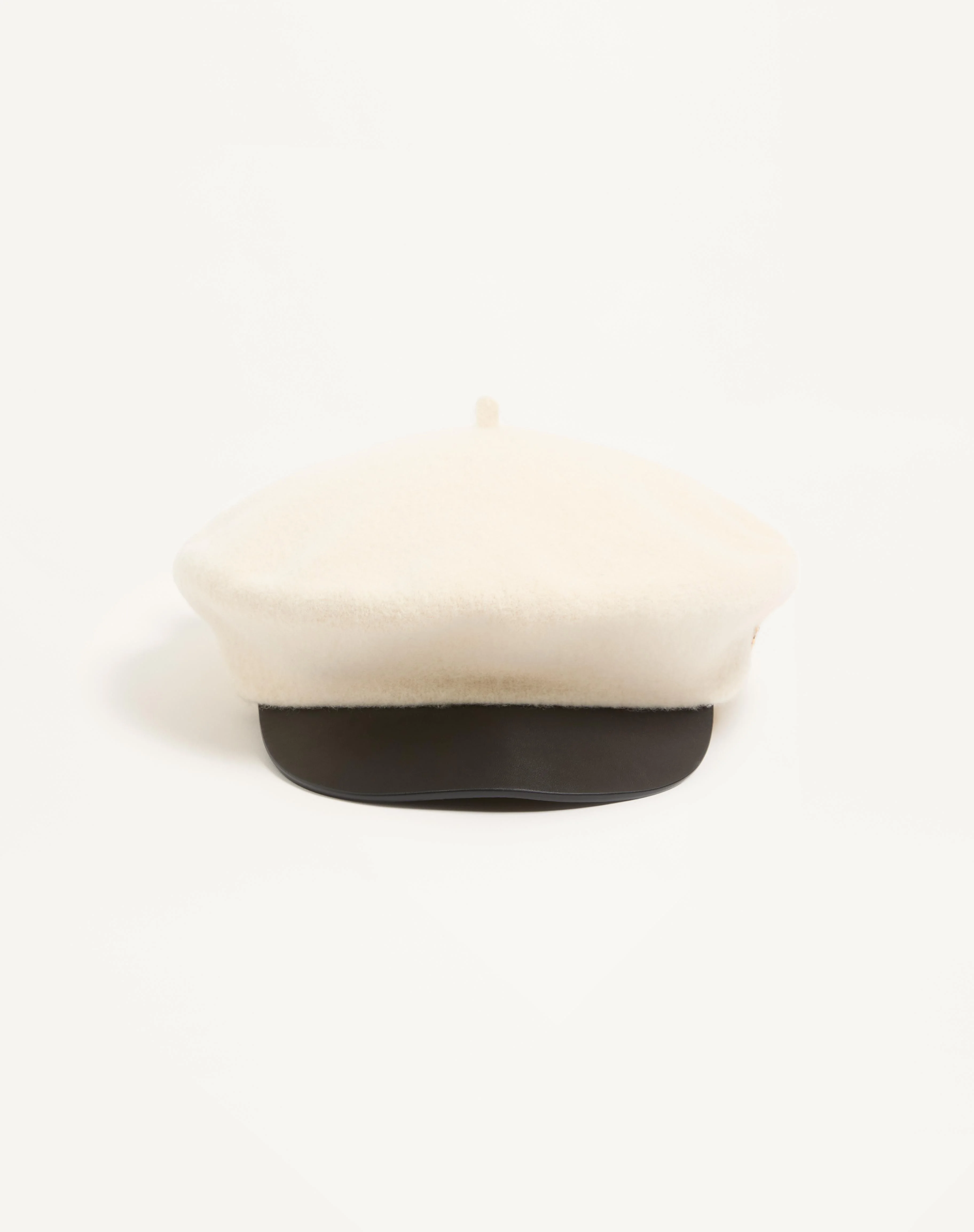 VALENTINO GARAVANI VLOGO SIGNATURE WOOL CAP WITH LEATHER VISOR - 1